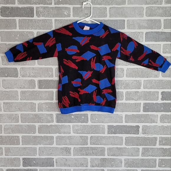 Names Made in USA Vintage Youth Abstract Camo Sweater Youth Size 5 / 6 - 13 - Picture 2 of 9